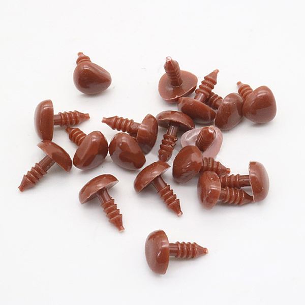 Triangle Plastic Craft Safety Screw Noses, with Shim, Doll Making Supplies, Sienna, 11x10mm