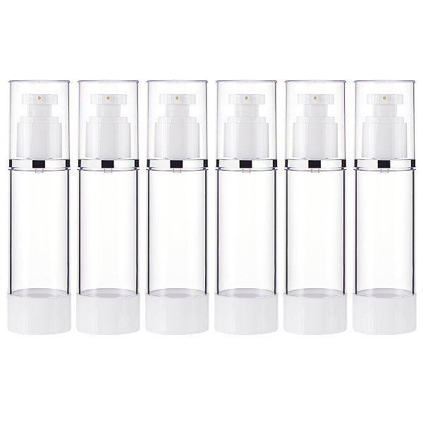 PandaHall BENECREAT 6 Pack 2.7oz/80ml Airless Pump Bottles Vacuum Cosmetic Travel Container Refillable Cosmetic Bottles for Lotion Shampoo...