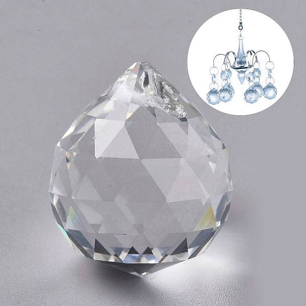 

PandaHall Transparent K9 Glass Pendants, Crystal Ball Prism Hanging Pendants, for Ceiling Chandelier, Windows, Feng Shui, Teardrop, Clear...