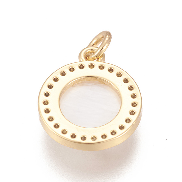 

PandaHall Brass Micro Pave Cubic Zirconia Pendants, with Shell, Long-Lasting Plated, Lead Free & Cadmium Free & Nickel Free, Real 18K Gold..., Clear