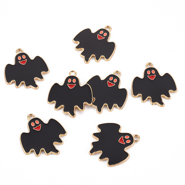

PandaHall Eco-Friendly Alloy Enamel Pendants, Cadmium Free & Lead Free & Nickel Free, Light Gold, Halloween Ghost, Black, 28.5x25x1.5mm...