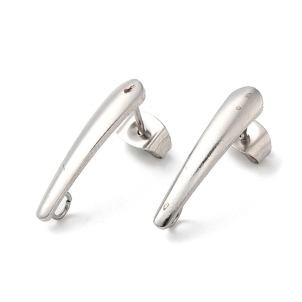

PandaHall 304 Stainless Steel Stud Earring Findings, with Loops, Teardrop, Stainless Steel Color, 20x4.2mm, Pin: 0.8mm, Hole: 2.1mm 304...