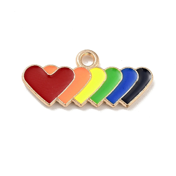 

PandaHall Rainbow Color Alloy Enamel Pendants, Heart Charms, Light Gold, Colorful, 10x21.5x1.5mm, Hole: 1.5mm Alloy+Enamel Heart