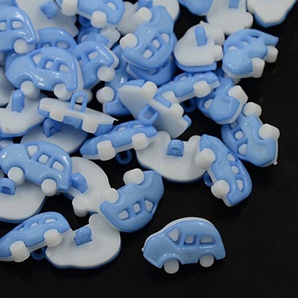 

PandaHall Acrylic Shank Buttons, 1-Hole, Dyed, Car, Cornflower Blue, 17x11x4mm, Hole: 3x2mm Acrylic Vehicle Blue