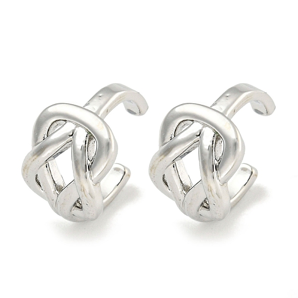 

PandaHall Brass Cuff Earrings, Platinum, 12.5x8.5mm Brass