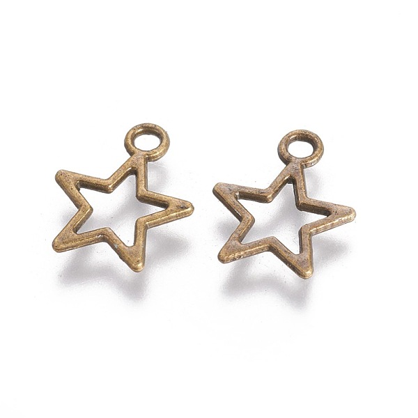 

PandaHall Tibetan Style Alloy Charms, Star, Antique Bronze, Lead Free & Cadmium Free & Nickel Free, 14.5x12x1mm, Hole:2mm Alloy Star