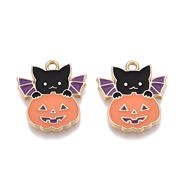 ハロウィンテーマラックメッキ合金エナメルペンダント