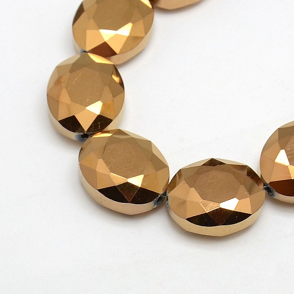 

PandaHall Faceted Electroplate Crystal Glass Oval Beads Strands, Full Copper Plated, 20x16x8mm, Hole: 1mm, about 35pcs/strand, 27.5 inch...