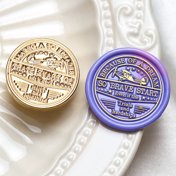 

PandaHall Wax Seal Brass Stamp Heads, for Wax Seal Stamp, Golden, Airplane, 30x14mm, Inner Diameter: 7mm Brass Airplane
