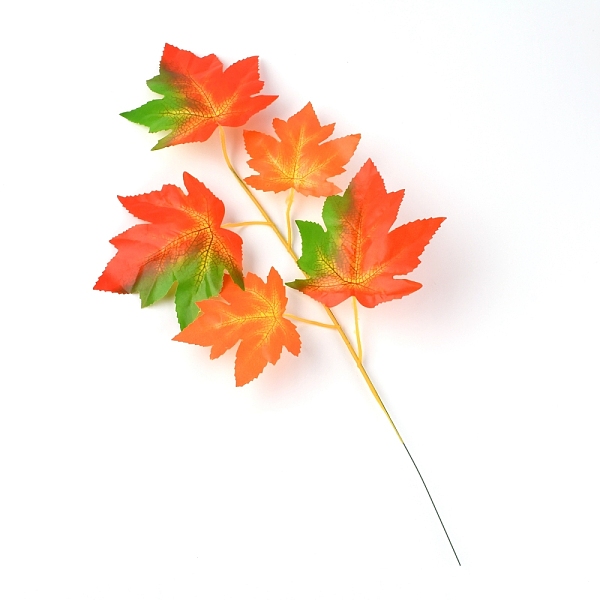 

PandaHall Plastic Artificial Leaf, Maple Leaf, Orange Red, 496~510x238~255x3mm Plastic Leaf