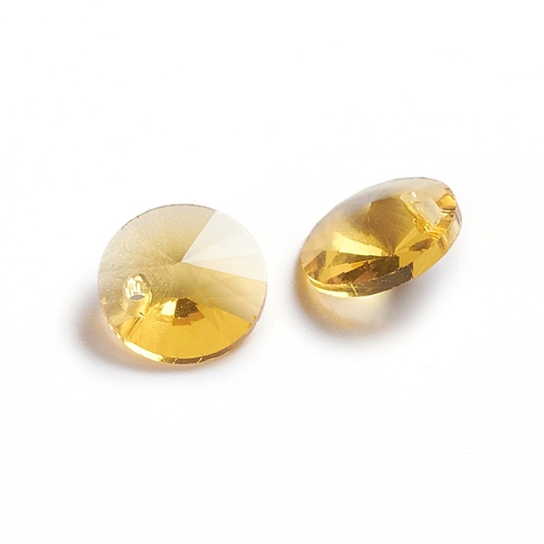 

PandaHall Glass Charms, Faceted, Cone, Gold, 8x4mm, Hole: 1~1.2mm Glass Cone Gold