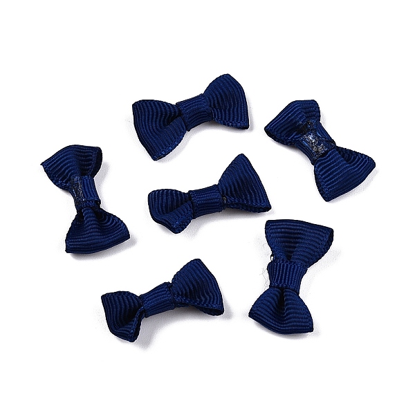 Handmade Woven Costume Accessories, Bowknot & Hair Bows, Dark Blue, 25-30x15-16x5mm