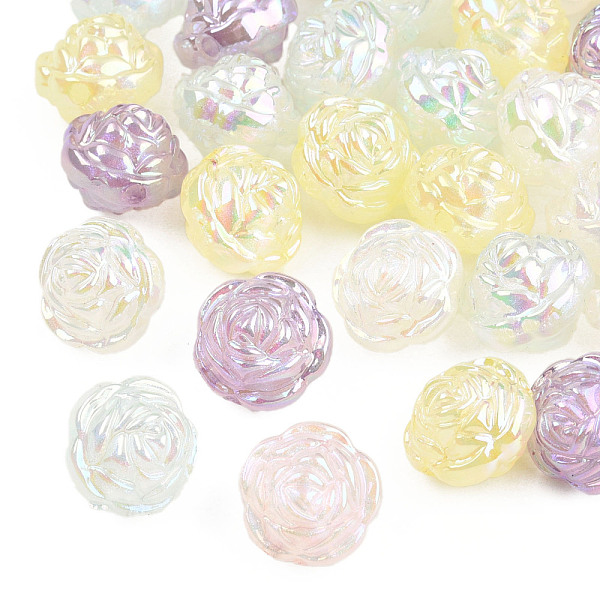 

PandaHall Plating Acrylic Beads, Pearlized, Flower, Mixed Color, 15.5x16x14mm, Hole: 2mm Acrylic Flower Multicolor