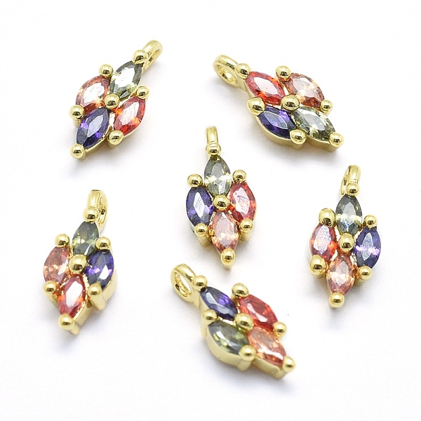 

PandaHall Brass Charms, with Cubic Zirconia, Lead Free & Cadmium Free & Nickel Free, Horse Eye, Mixed Color, Real 18K Gold Plated..., Multicolor