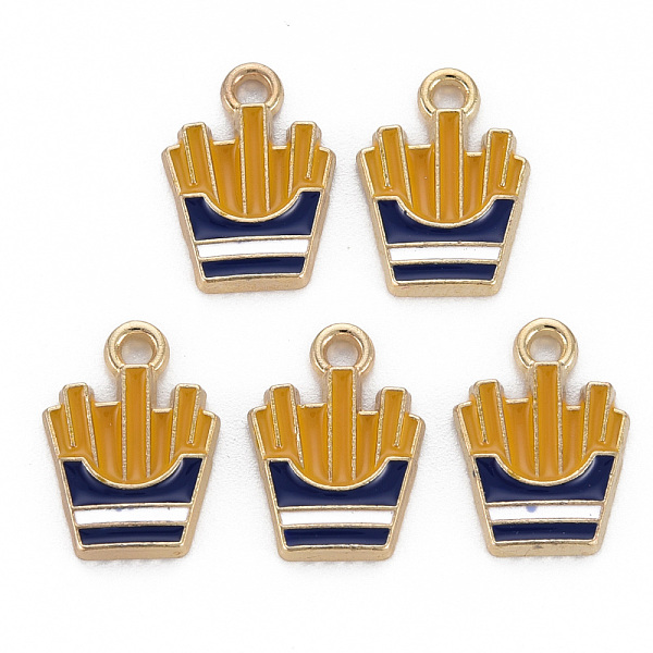 

PandaHall Alloy Enamel Charms, Cadmium Free & Nickel Free & Lead Free, Chips, Light Gold, Blue, 14x10x2mm, Hole: 1.6mm Alloy+Enamel Food...