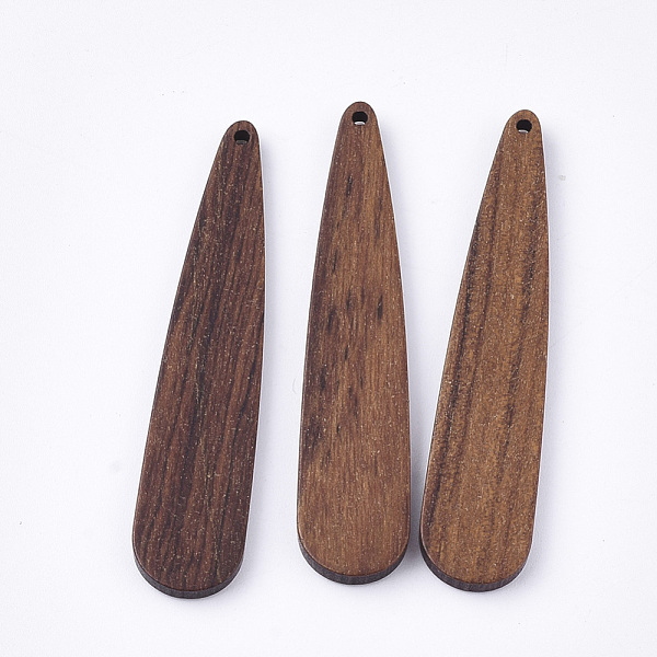 

PandaHall Undyed Walnut Wood Big Pendants, Teardrop, Saddle Brown, 52x11x3mm, Hole: 1.4mm Wood Teardrop Brown