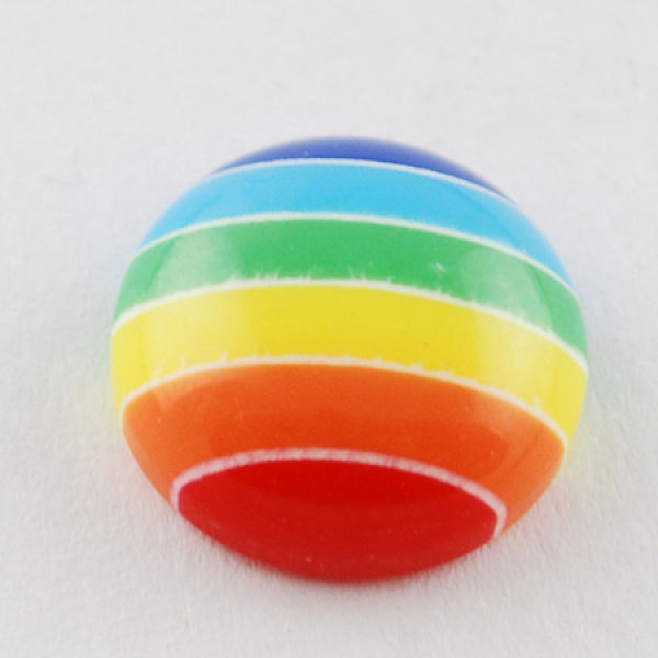 

PandaHall Striped Resin Cabochons, Half Round, Red, 12x4.5~5.5mm Resin Half Round Red