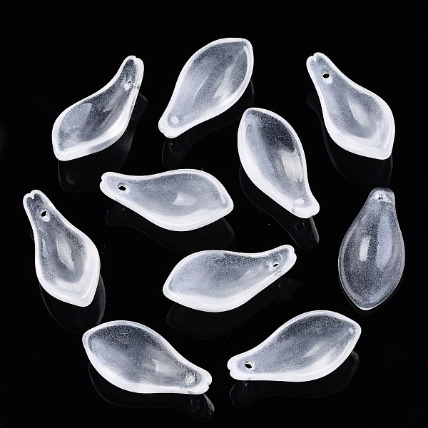 

PandaHall Transparent Baking Painted Glass Pendants, Petal, Clear, 22~23x11x6mm, Hole: 1.2mm Glass Petaline Clear