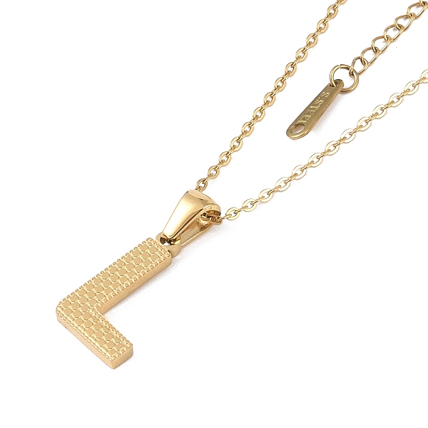 

PandaHall Ion Plating(IP) Initial Letter 304 Stainless Steel Pendant Necklaces, Real 18K Gold Plated, Letter L, 15.87 inch(40.3cm), Pendant...