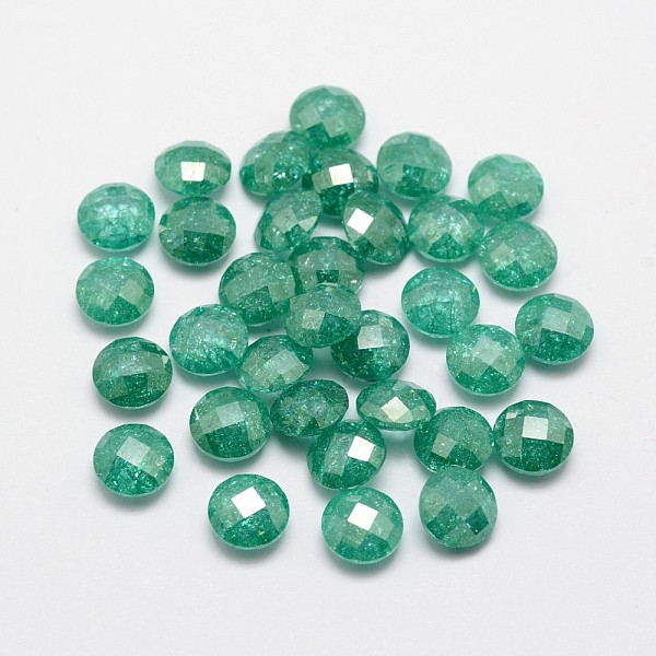 

PandaHall Cubic Zirconia Cabochons, Faceted, Flat Round, Light Sea Green, 5mm Cubic Zirconia Flat Round