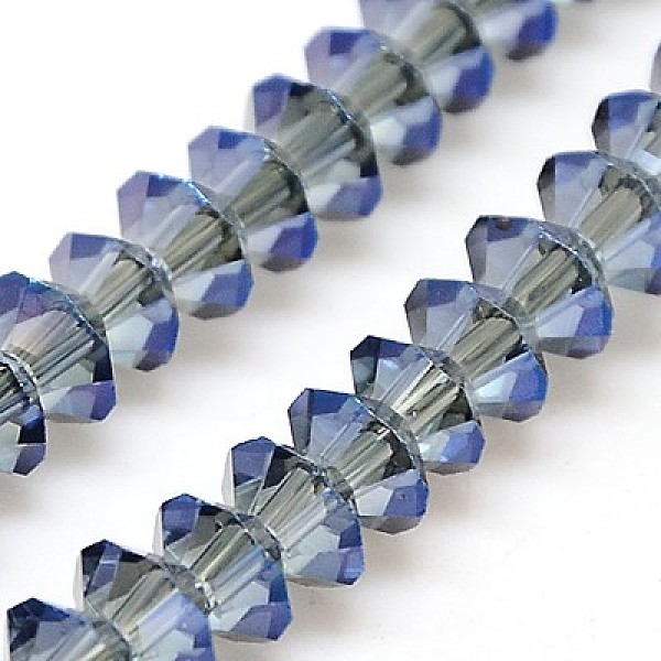 

PandaHall Electroplate Glass Beads Strands, Full Plated, Faceted, Bicone, Steel Blue, 6x3.5mm, Hole: 1mm Glass Bicone Blue
