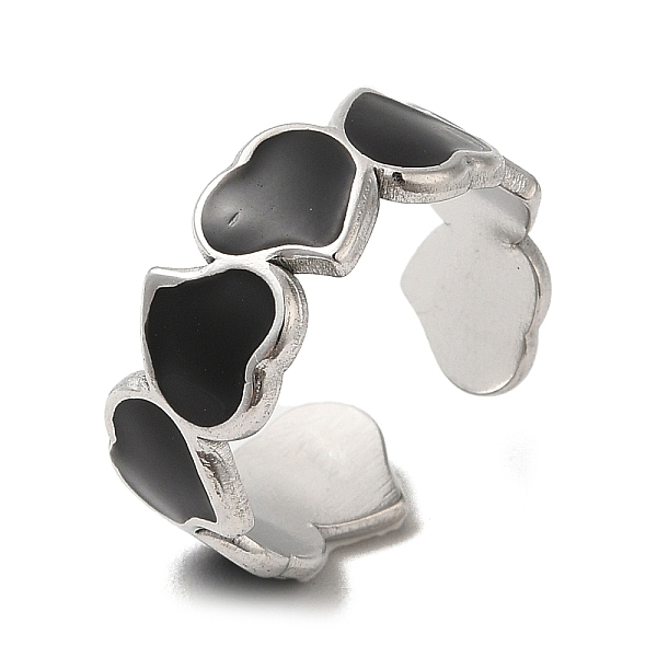 

PandaHall 304 Stainless Steel Enamel Open Cuff Rings, Heart, Stainless Steel Color, Inner Diameter: 18.2mm 304 Stainless Steel Heart