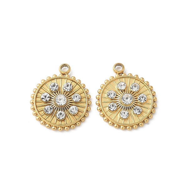 304 Stainless Steel Rhinestone Pendants