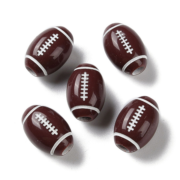 

PandaHall Spray Printed Opaque Acrylic European Beads, Large Hole Beads, Rugby, Coconut Brown, 15.5x11mm, Hole: 4mm, about 500pcs/500g...