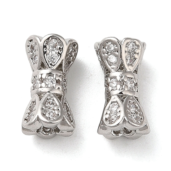 

PandaHall Brass Micro Pave Cubic Zirconia Beads, Column, Platinum, 10x5mm, Hole: 0.9mm Brass+Cubic Zirconia Column Clear