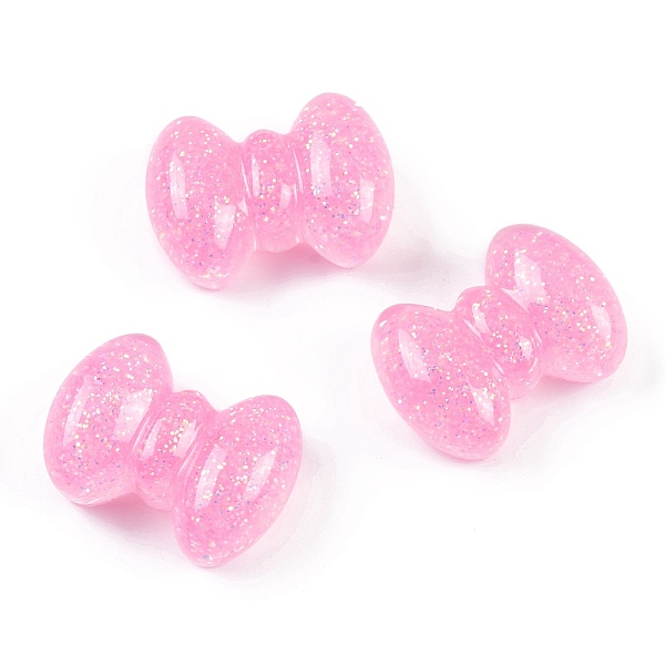 

PandaHall Transparent Epoxy Resin Decoden Cabochons, Glitter Bowknot, Hot Pink, 15x20x9mm Epoxy Resin Bowknot