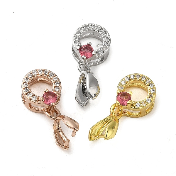 

PandaHall Rack Plating Brass Micro Pave Clear Cubic Zirconia Ice Pick Pinch Bails, Long-Lasting Plated, Lead Free & Cadmium Free, Round...
