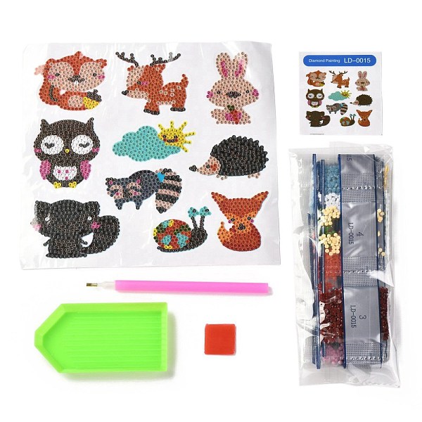 

PandaHall DIY Owl Diamond Painting Stickers Kits For Kids, with Diamond Painting Stickers, Rhinestones, Diamond Sticky Pen, Tray Plate and..., Multicolor