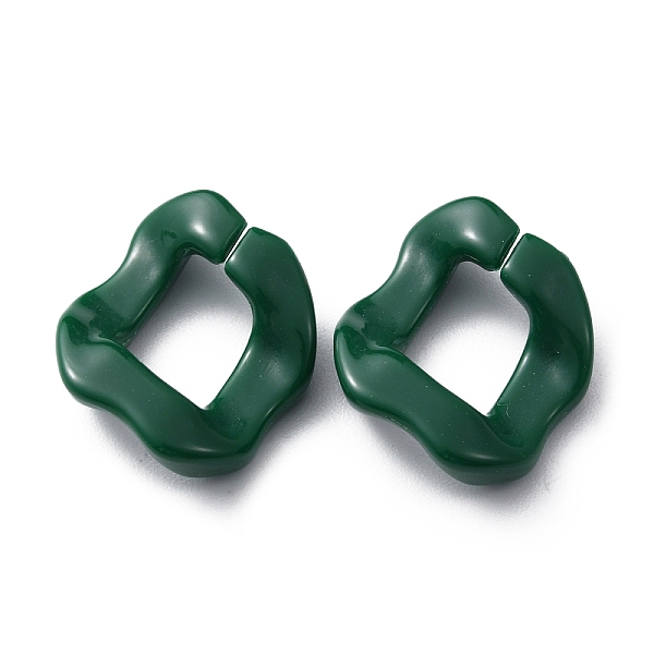 

PandaHall Acrylic Linking Ring, Quick Link Connector, Twisted Rhombus, for Curb Chain Making, Dark Green, 25.5x21x6mm Acrylic Twist