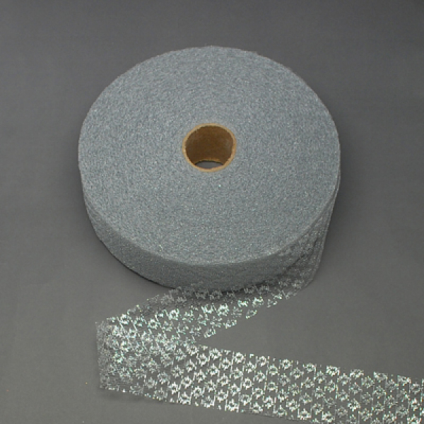 

PandaHall Organza Ribbon, Nice for Party Decoration, Silver, 1-5/8 inch(40mm), 100yards/roll(91.44m/roll) Polyester None Silver