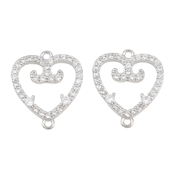 Brass Micro Pave Clear Cubic Zirconia Links Connector Charms