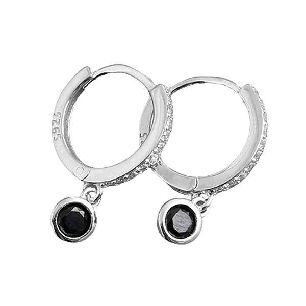 S925 Sterling Silver Flat Round Hoop Earrings