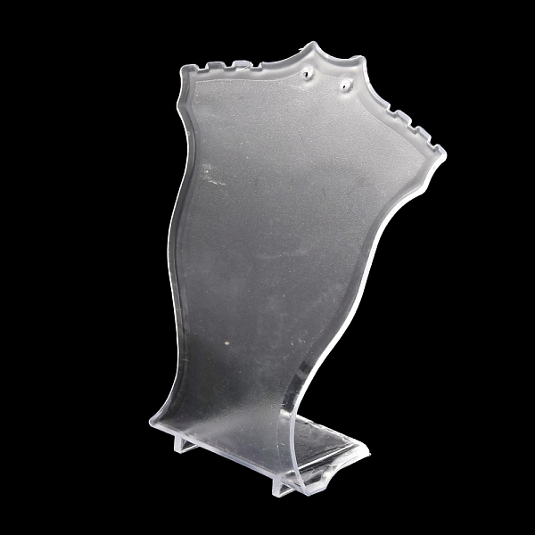 

PandaHall Acrylic Necklaces Display Holders, Bust Shape, Clear, 9.8x4.25x12.2cm, Hole: 1.5mm Acrylic Clear