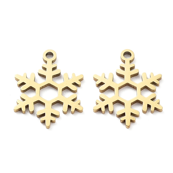 

PandaHall Ion Plating(IP) 316L Surgical Stainless Steel Pendants, Snowflake Charm, Real 18K Gold Plated, 17x13x1mm, Hole: 1.2mm 316L...