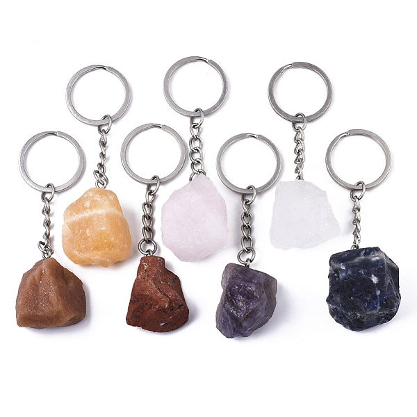 Natural Mixed Stone Keychain