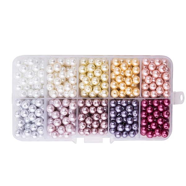 

PandaHall 10 Colors 6mm Tiny Satin Luster Glass Pearl Round Beads Assortment Mix Lot for Jewelry Making Multicolor, Mixed Color, 6mm, Hole...