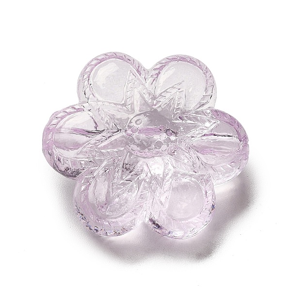 

PandaHall Transparent Acrylic Beads, Dyed, Flower, Lilac, 26x23x11.5mm, Hole: 1.8mm, about 142pcs/500g Acrylic Flower Purple