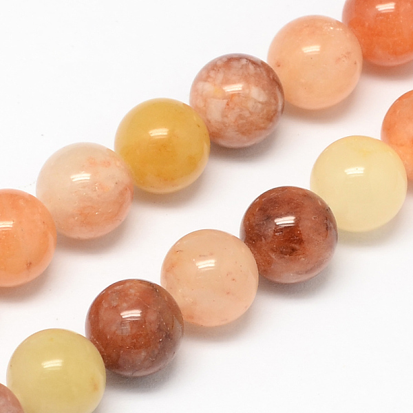 

PandaHall Natural Topaz Jade Bead Strands, Round, 8mm, Hole: 1mm, about 48pcs/strand, 14.9 inch Topaz Jade Round Red