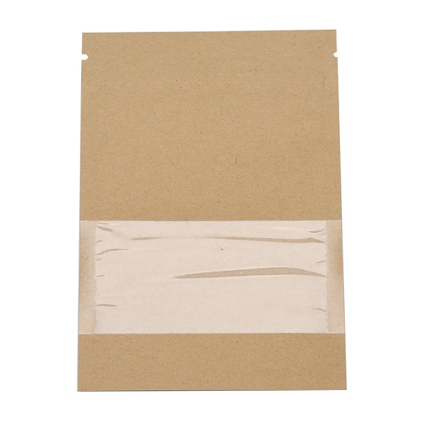 

PandaHall Kraft Paper Open Top Zip Lock Bags, Food Storage Bags, Sealable Pouches, for Storage Packaging, with Tear Notches, Rectangle..., Brown