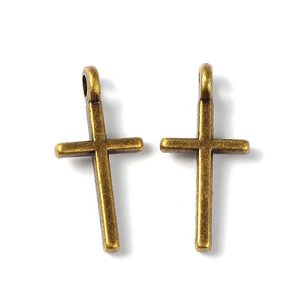 

PandaHall Alloy Pendants, Cadmium Free & Nickel Free & Lead Free, Cross, Antique Bronze, 17x8x2mm, Hole: 2mm Alloy Cross