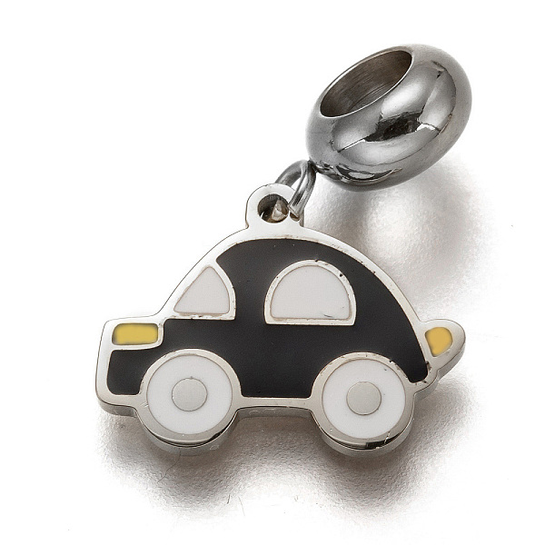 

PandaHall 304 Stainless Steel European Dangle Charms, Large Hole Pendants, with Enamel, Car, Black, 22mm, Car: 12.5x16x1.5mm, Hole: 4.5mm...