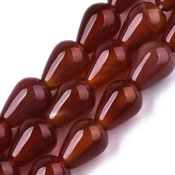 

PandaHall Natural Carnelian Beads Strands, Teardrop, 13~14x10mm, Hole: 1.5mm, about 28pcs/strand, 14.84 inch(37.7cm) Carnelian Teardrop