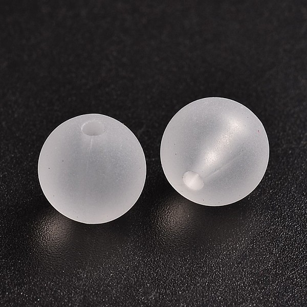 

PandaHall Round Transparent Acrylic Beads, Frosted, Clear, 10mm, Hole: 2mm, about 880pcs/500g Acrylic Round Clear