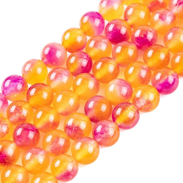 

PandaHall Natural Malaysia Jade Beads Strands, Round, Dyed, Gold, 8mm, Hole: 1mm, about 48pcs/strand, 15 inch Malaysia Jade Round Gold