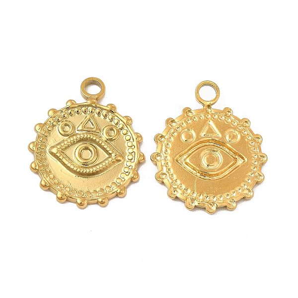 

PandaHall Ion Plating(IP) 304 Stainless Steel Pendant Cabochon Settings, Sun with Eye, Golden, Tray: 1~1.8mm, 21.5x18x1.5mm, Hole: 2.5mm 304...