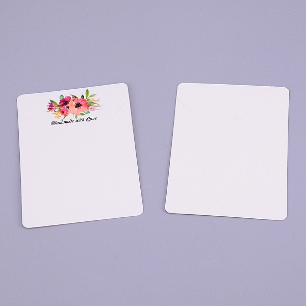 

PandaHall Necklace Display Cards, Hanging Dangle Holder Cardboard Tags for Jewelry Bracelet, with Flower Pattern, Rectangle, White, Flower...